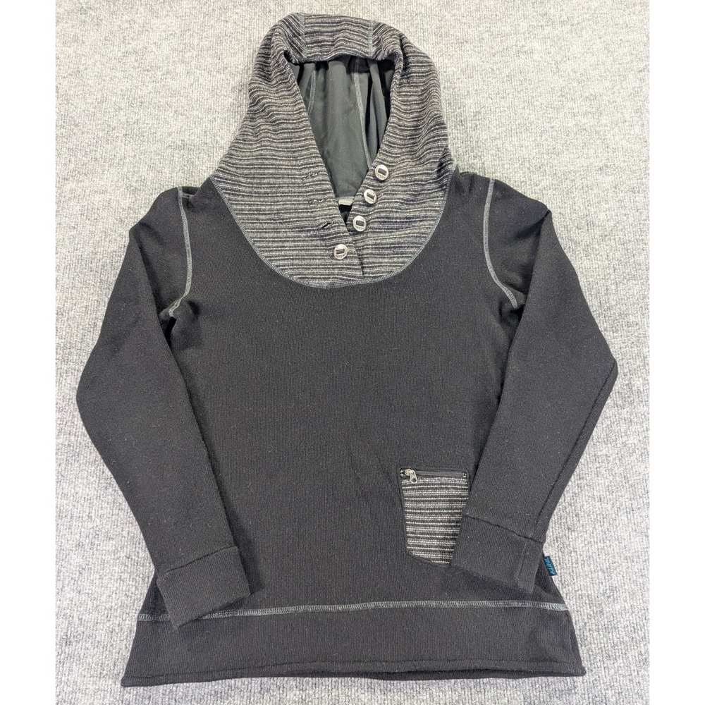 Kuhl Chianti Fleece Hoodie Wool Blend Women's Size Small Black
